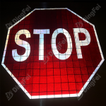 Roll Up Sign & Stand - Flexible Road Safety Warning Reflective Roll Up Stop Paddles Sign